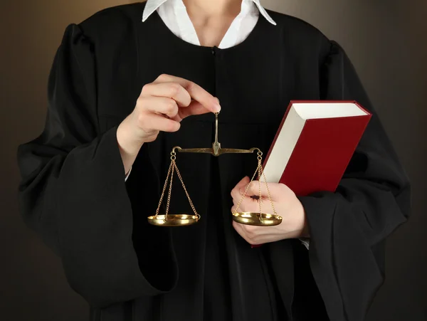 Judge on black background — Stock Photo, Image