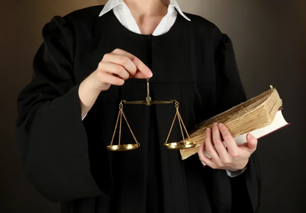 Judge on black background — Stock Photo, Image