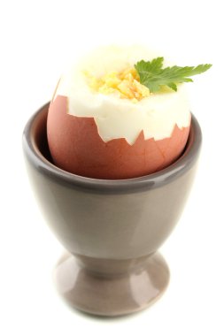 beyaz izole haşlanmış yumurta yumurta Kupası