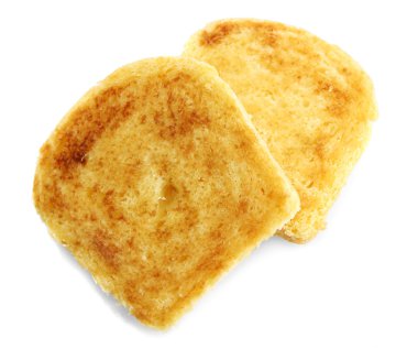 Beyaz ekmek tost, üzerinde beyaz izole
