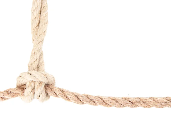 Rope with knot isolated on white — Stock Photo, Image