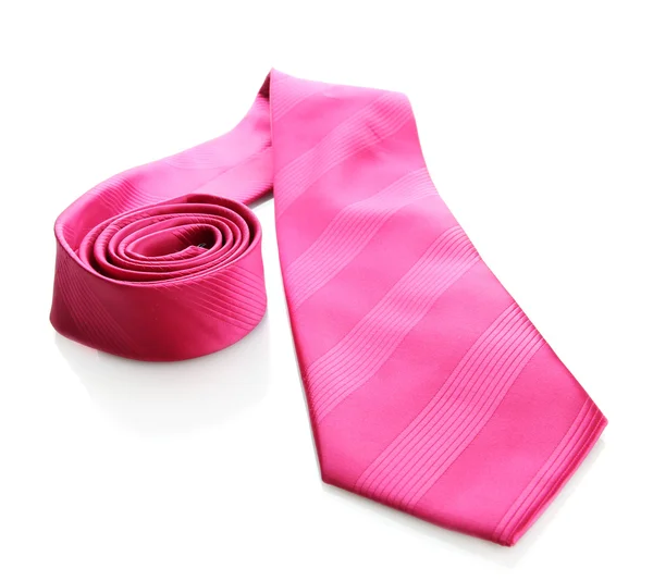 Pink tie isolated on white — Stock Photo, Image