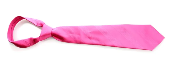 Pink tie isolated on white — Stock Photo, Image