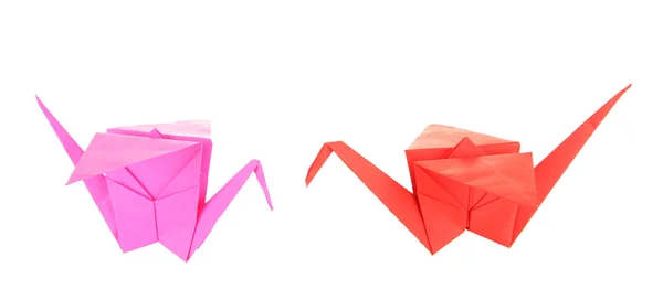 Origami jeřáb izolované na bílém — Stock fotografie