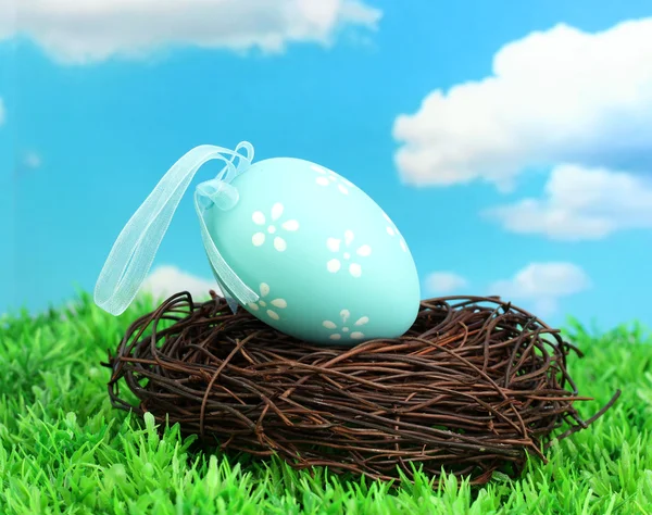 Colorful easter egg on grass — Stock Photo, Image