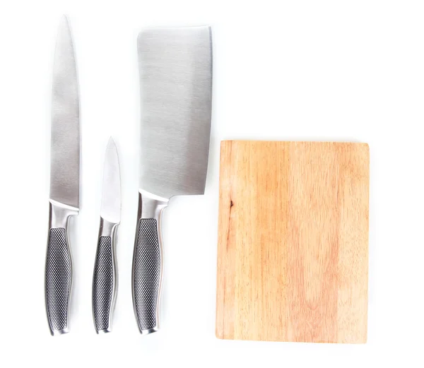 Zestaw noży izolowanych na biało — Zdjęcie stockowe
