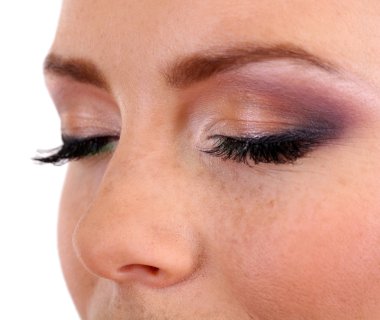güzel kadın gözleri parlak makyajlı kapat