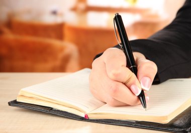 defter, parlak zemin üzerine el yazma