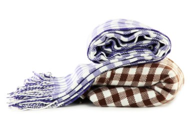 beyaz izole sıcak İskoç şalılar