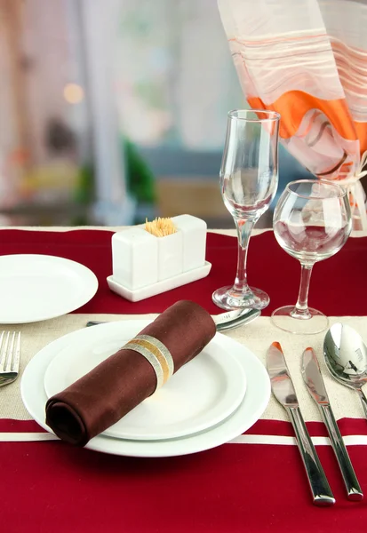 Holiday table setting, close up — Stock Photo, Image