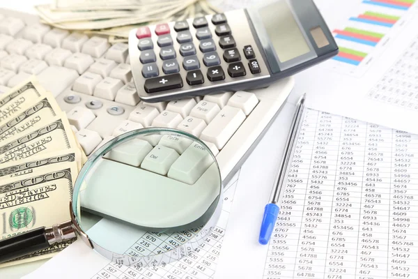 Financial information and money close-up — Stock Photo, Image