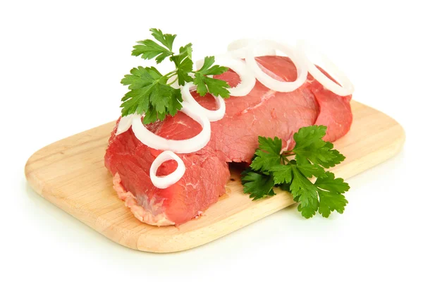 白に隔離された生牛肉の肉 — ストック写真