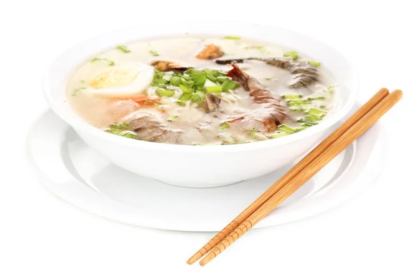 Çin çorbası üzerinde beyaz izole — Stok fotoğraf
