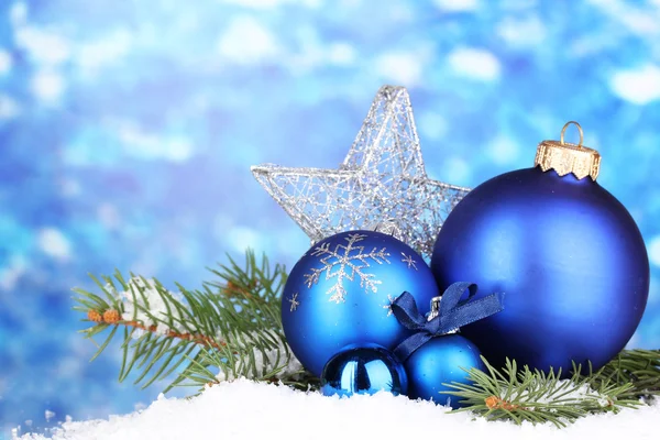 Christmas decoration on blue background — Stock Photo, Image