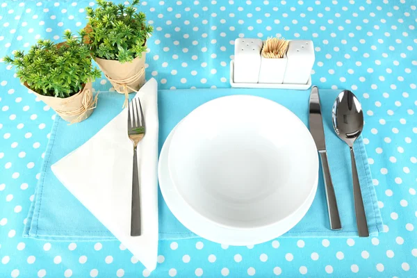 Table setting for breakfast — Stock Photo, Image