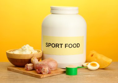 protein tozu ve gıda protein, Sarı zemin üzerine kavanoz