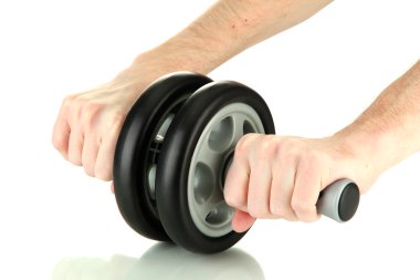 adam eller üzerinde beyaz izole spor kompleksler