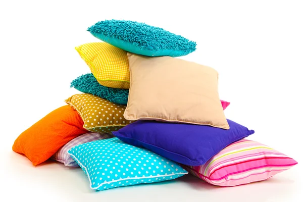 Colina almohadas de colores aislados en blanco — Foto de Stock