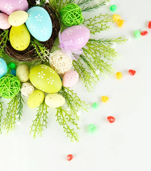 Composition for Easter isolated on white — Stock Photo, Image