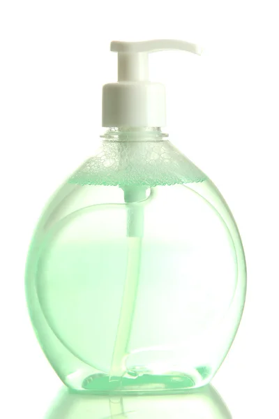 Frasco com sabão líquido isolado sobre branco — Fotografia de Stock