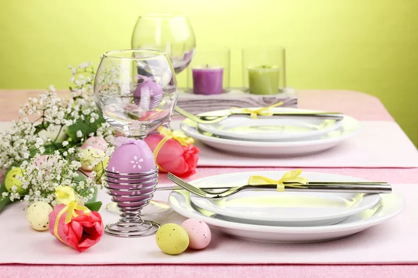 Apparecchiatura tavola Pasqua — Foto Stock