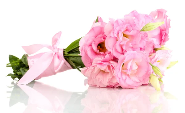 Ramo de flores de eustoma, aislado en blanco —  Fotos de Stock