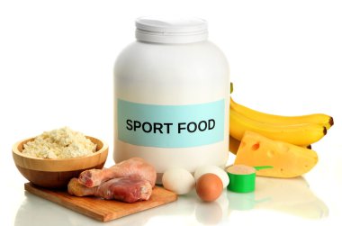 jar gıda üzerine beyaz izole protein ve protein tozu