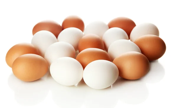 Many eggs isolated on white — Stock Photo, Image