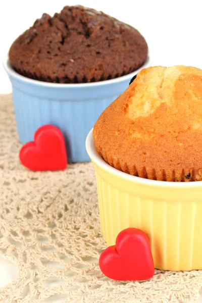 Cupcakes in bowls for baking close up — Stock Photo, Image