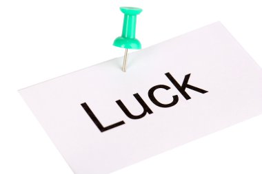 itme kağıt üzerinde beyaz izole üzerine yazılmış kelime şans ile