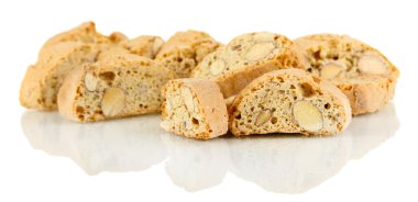aromatik Çerezler cantuccini üzerinde beyaz izole