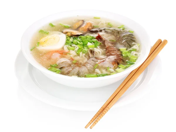 Κινεζική σούπα που απομονώνονται σε λευκό — Φωτογραφία Αρχείου