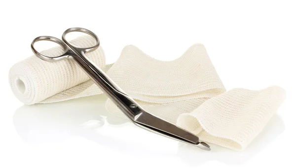 Trousse de premiers soins pour bandage isolé sur blanc — Photo