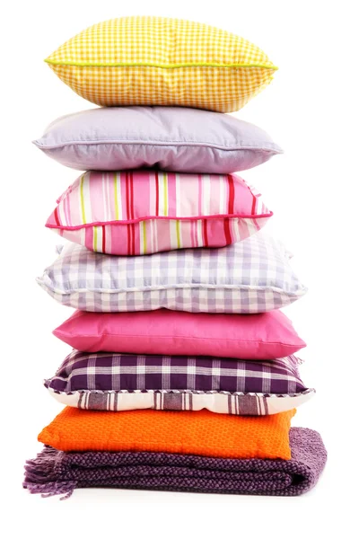 Hill colorful pillows isolated on white — Stock Photo, Image