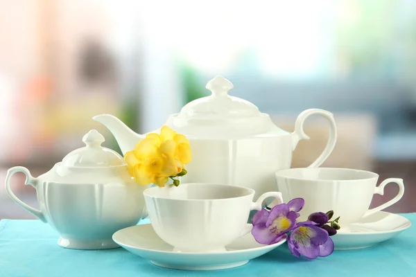 Beautiful tea service on table — Stock Photo, Image