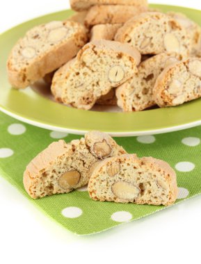 aromatik Çerezler cantuccini üzerinde beyaz izole