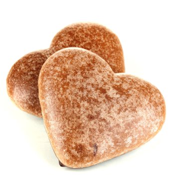 beyaz izole kalp şeklinde çikolata kurabiye