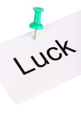 itme kağıt üzerinde beyaz izole üzerine yazılmış kelime şans ile