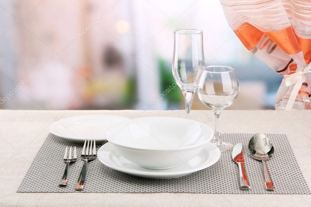 Table setting at restaurant