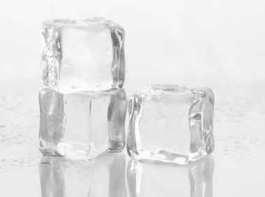 buz üzerinde beyaz izole