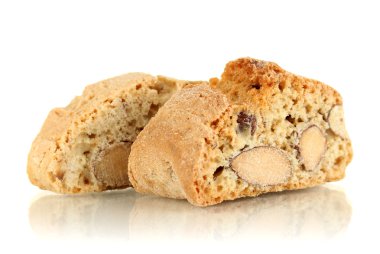 aromatik Çerezler cantuccini üzerinde beyaz izole