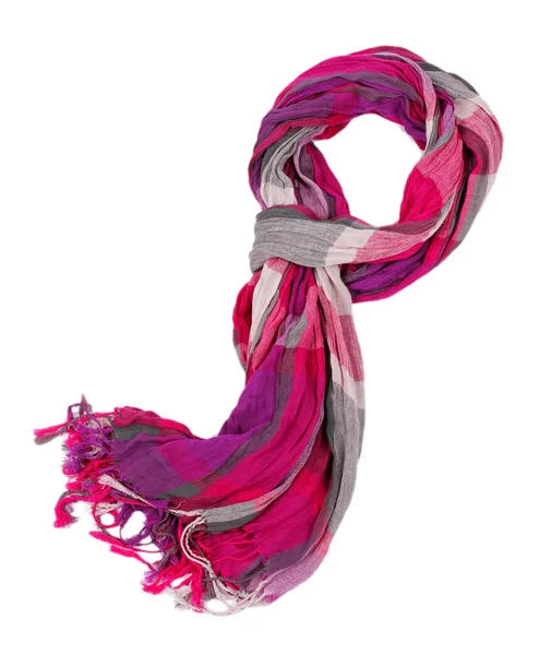 Bright female scarf isolated on white — Zdjęcie stockowe