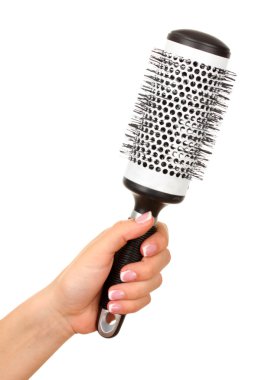 siyah üzerine beyaz izole el tarak