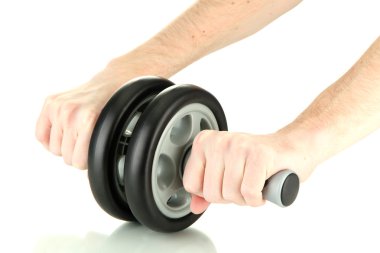 adam eller üzerinde beyaz izole spor kompleksler