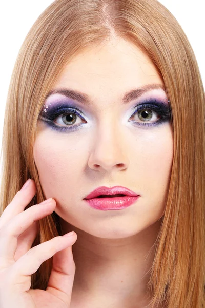 Portret van mooie jonge vrouw met glamour make-up — Stockfoto