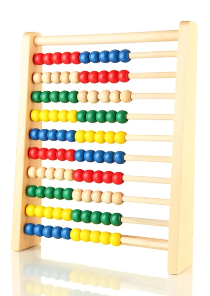 Juguete de madera brillante abacus, aislado en blanco —  Fotos de Stock