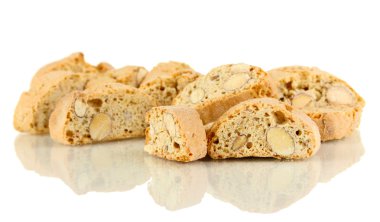 aromatik Çerezler cantuccini üzerinde beyaz izole