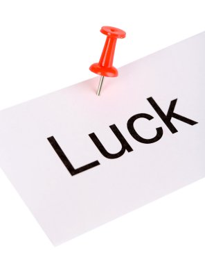 itme kağıt üzerinde beyaz izole üzerine yazılmış kelime şans ile