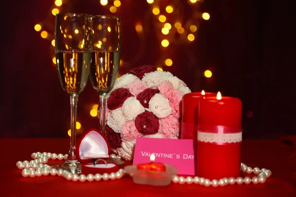 Složení Valentýna na pozadí světla — Stock fotografie