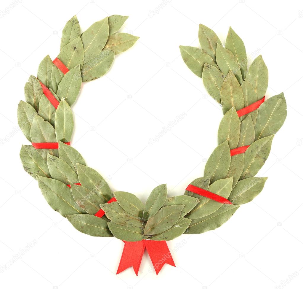 Laurel wreath isolated on white — Stock Photo © belchonock 20389959